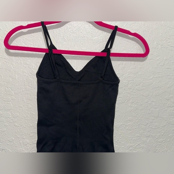 American Eagle Black Ribbed One Piece Shorts Bodysuit - Picture 5 of 8